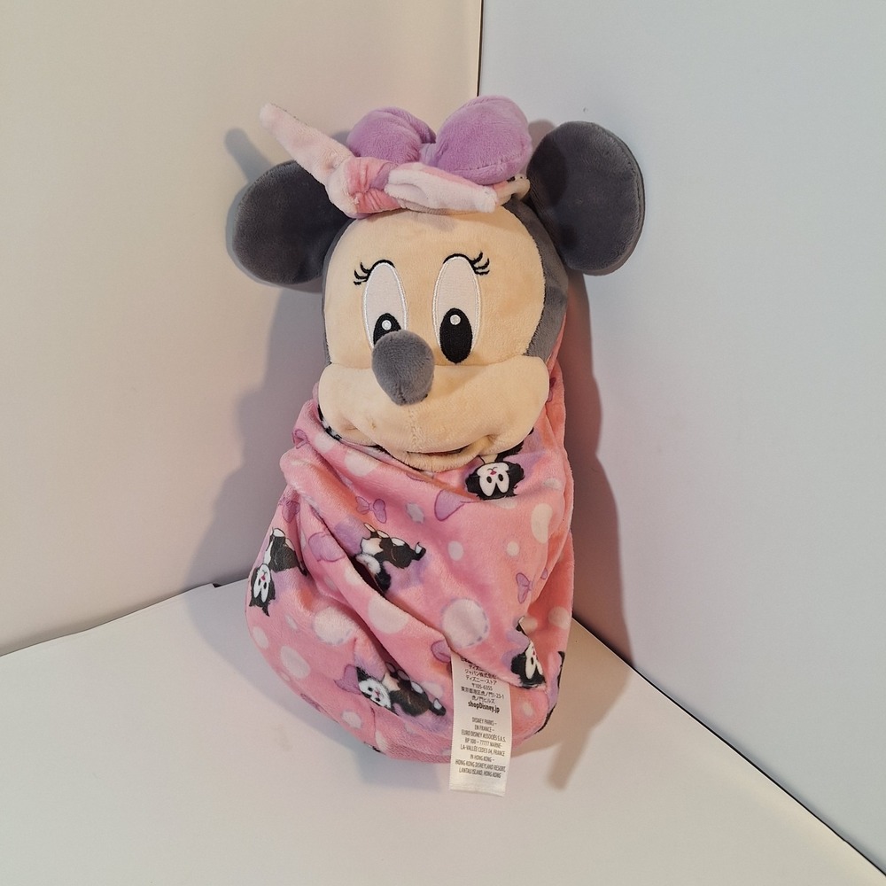 Disney Babies Minnie Mouse‎ 11" Plush With Figaro Swaddle Blanket